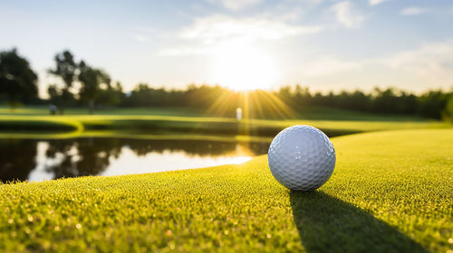 Golf ball on grass