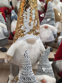 High angle view of christmas decorations in market