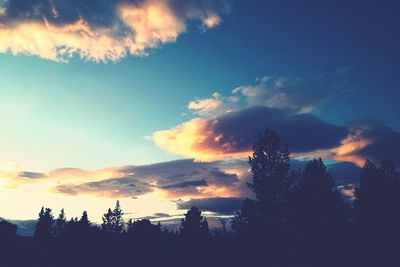 Silhouette of building at sunset