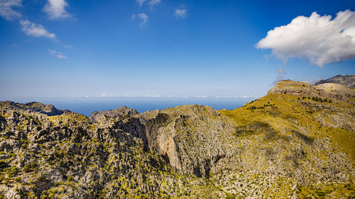 Scenic view of mountain against sky