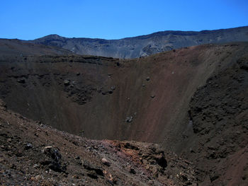 Scenic view of desert against clear sky