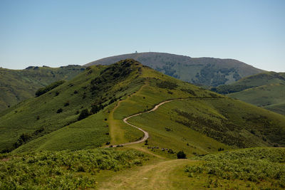 Scenic view of landscape against clear sky