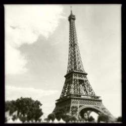 Low angle view of eiffel tower