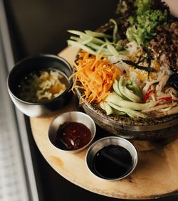 Close-up of food on table