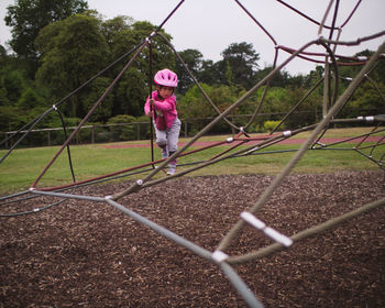  girl climbing on the playground