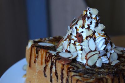 Close-up of cake on table