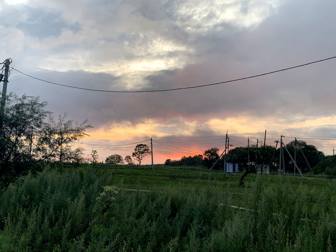 FIELD AGAINST SKY DURING SUNSET