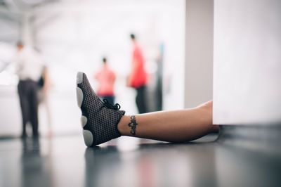 Low section of woman dancing