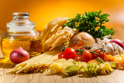 Close-up of fruits on table