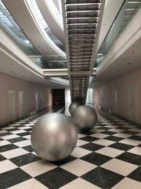 Electric lamp on tiled floor