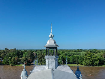 View of building against clear blue sky