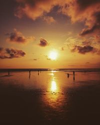 Scenic view of beach during sunset