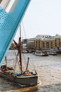 Sailboats in river