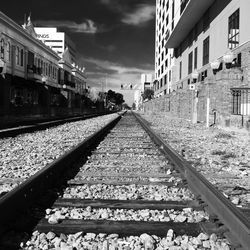 Railroad track at night