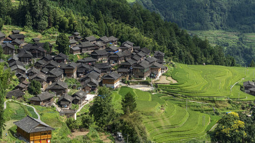 High angle view of townscape