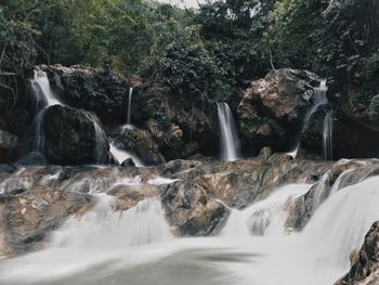 Scenic view of waterfall