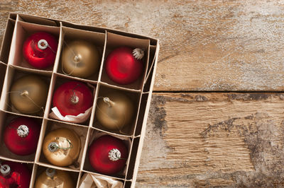 High angle view of toy blocks on table