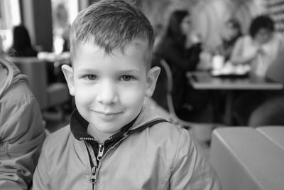 Litportrait of smiling little boy