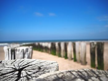 View of sea against blue sky