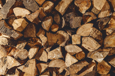 Full frame shot of firewood