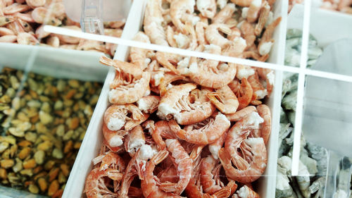 High angle view of carrots for sale in market