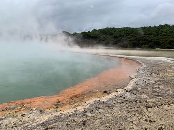 Scenic view of hot spring