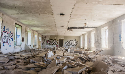 Interior of abandoned building