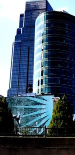 Low angle view of modern building against sky