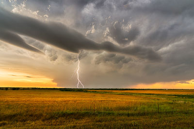 Storm clouds over land