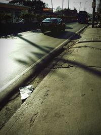 Cars on road in city
