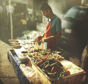 Close-up of preparing food