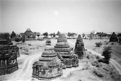 Built structure against clear sky during winter