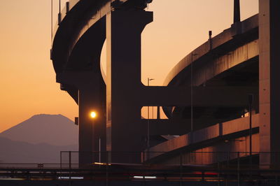 View of bridge at sunset