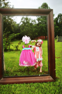 Girl playing in park