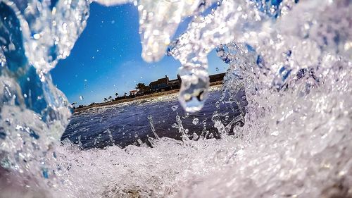 View of people in water