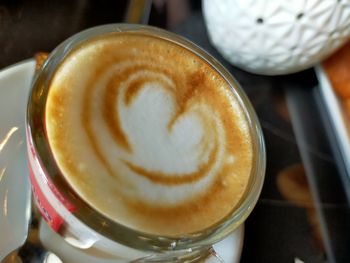 Close-up of cappuccino