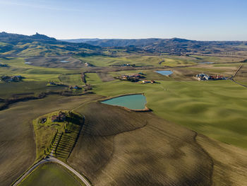 High angle view of landscape against sky