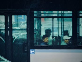 Group of people in train
