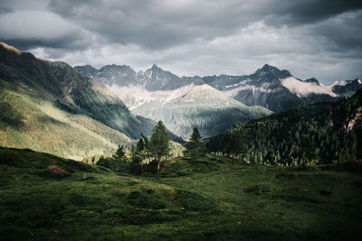 Scenic view of mountains against sky