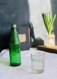 Close-up of drink in glass on table