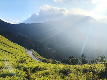 Scenic view of mountains against sky