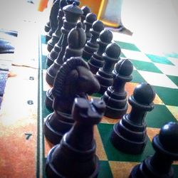 Close-up of chess pieces