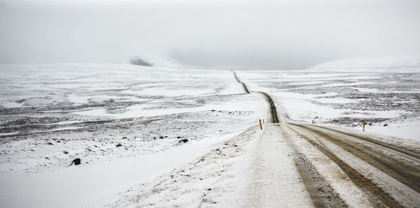 Scenic view of snow covered landscape