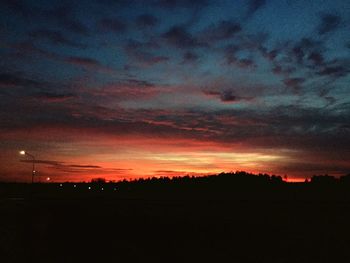 Silhouette of landscape at sunset