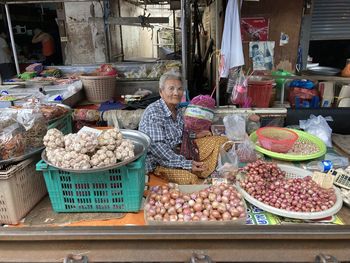 View of vegetables for sale in market