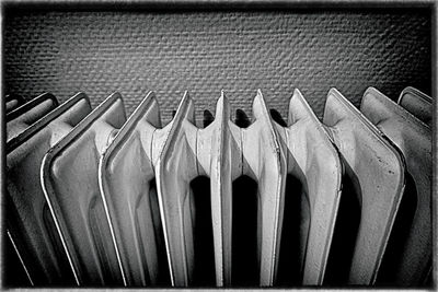 Close-up of clothes hanging on wood