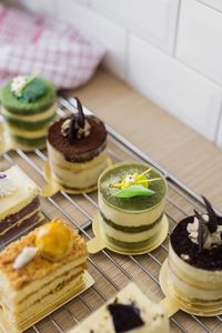 Close-up of dessert in plate on table