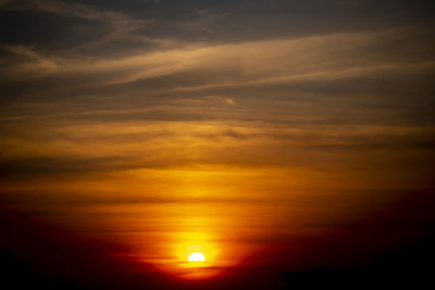 Scenic view of dramatic sky during sunset