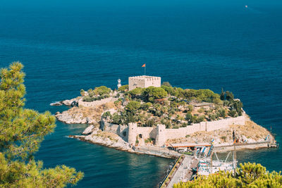 High angle view of sea against sky