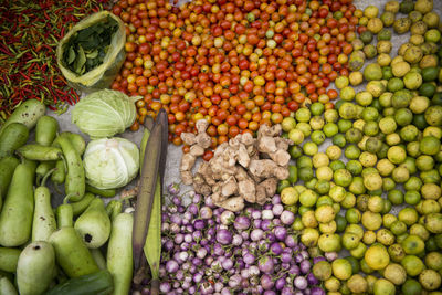 Full frame shot of vegetables for sale at market